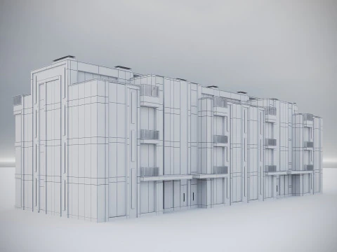 Modern Residential Building 020 3D Model