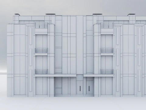 Modern Residential Building 020 3D Model