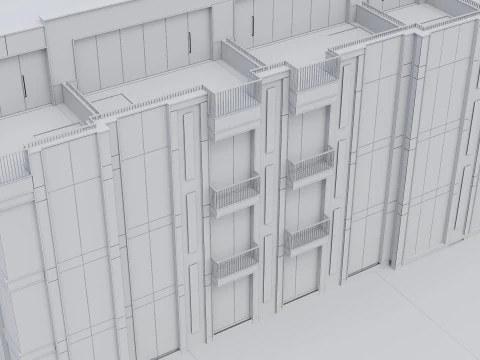 Modern Residential Building 020 3D Model