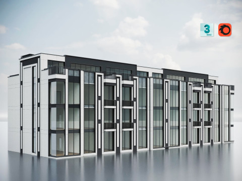 Modern Residential Building 020 3D Model