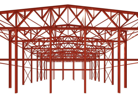 Metal structure - Steel Warehouse Building - Hangar 3D Model