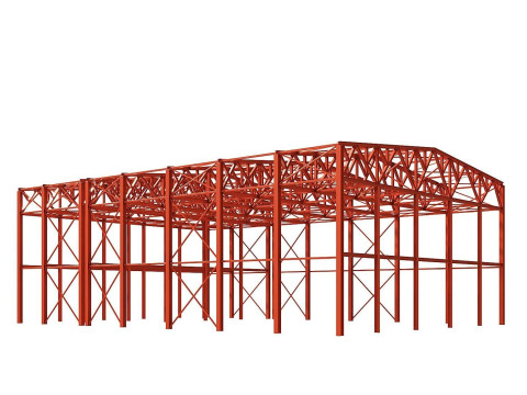 Metal structure - Steel Warehouse Building - Hangar 3D Model