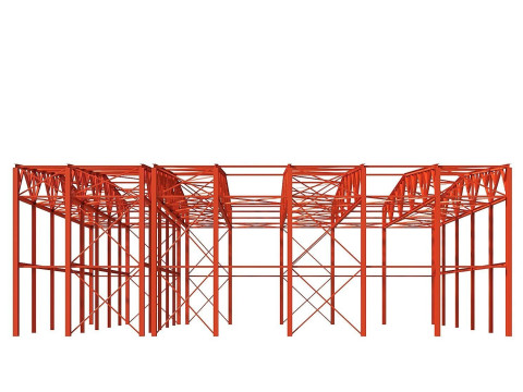 Metal structure - Steel Warehouse Building - Hangar 3D Model