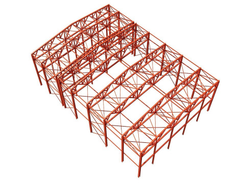 Metal structure - Steel Warehouse Building - Hangar 3D Model