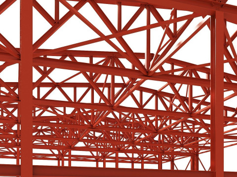 Metal structure - Steel Warehouse Building - Hangar 3D Model