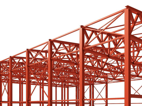 Metal structure - Steel Warehouse Building - Hangar 3D Model