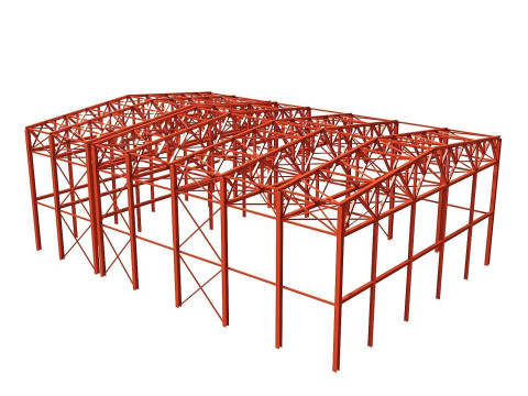 Metal structure - Steel Warehouse Building - Hangar 3D Model