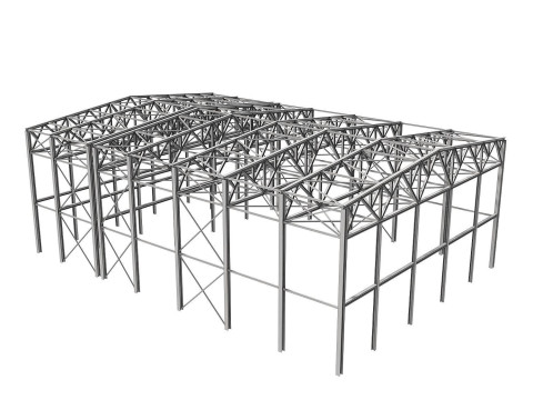 Metal structure - Steel Warehouse Building - Hangar 3D Model