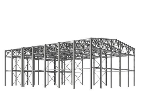 Metal structure - Steel Warehouse Building - Hangar 3D Model