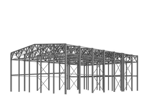 Metal structure - Steel Warehouse Building - Hangar 3D Model