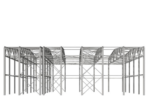 Metal structure - Steel Warehouse Building - Hangar 3D Model