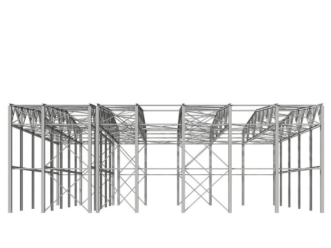 Metal structure - Steel Warehouse Building - Hangar 3D Model