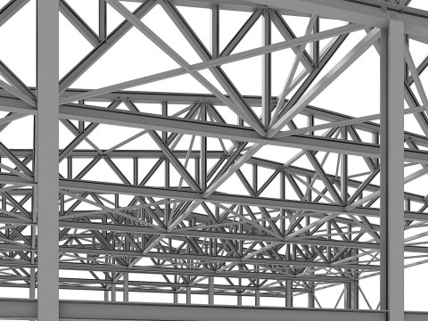 Metal structure - Steel Warehouse Building - Hangar 3D Model