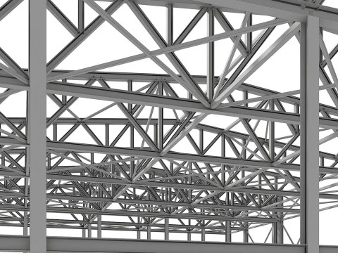 Metal structure - Steel Warehouse Building - Hangar 3D Model