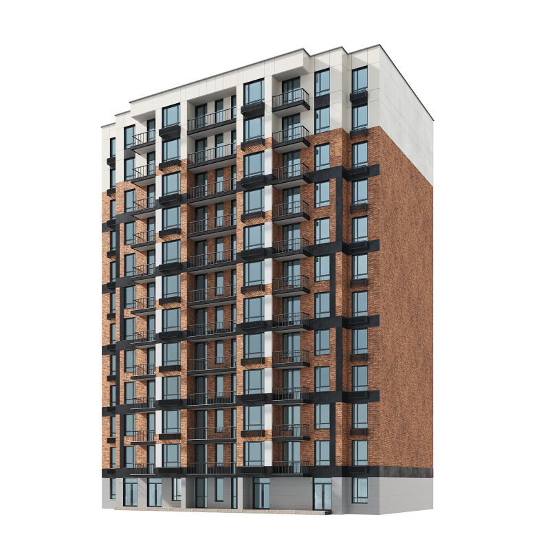 Residential Building 003 3D Модель .c4d .max .obj .3ds .fbx .stl .blend 