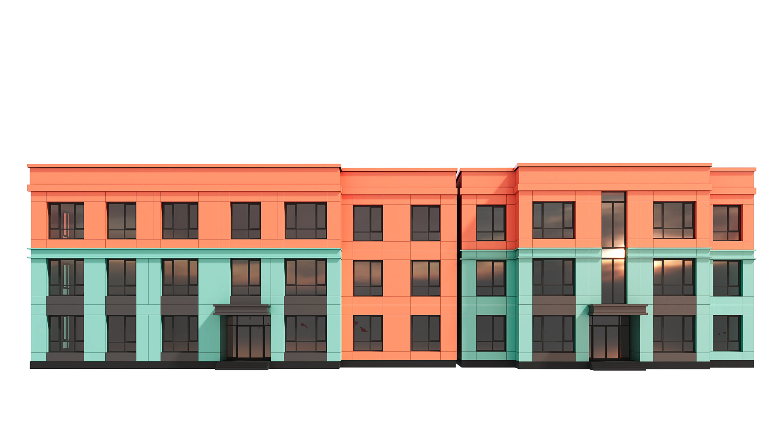 Residential Building 006 3D Model .c4d .max .obj .3ds .fbx .stl .blend 