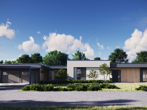 Exterior House Scene 3D Model