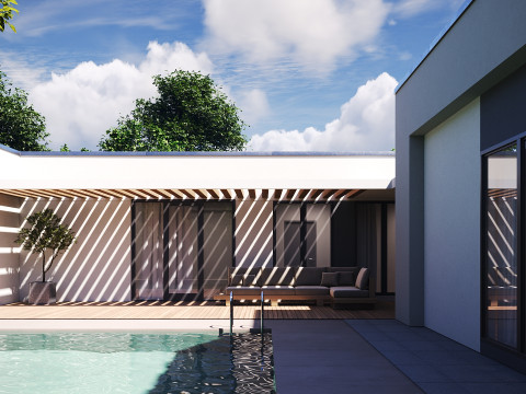 Exterior House Scene 3D Model