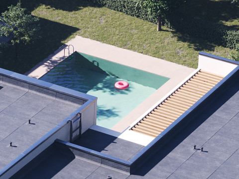 Exterior House Scene 3D Model
