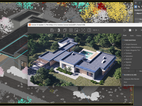 Exterior House Scene 3D Model