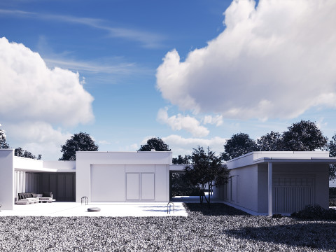 Exterior House Scene 3D Model