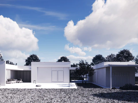 Exterior House Scene 3D Model