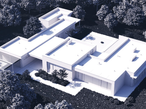 Exterior House Scene 3D Model