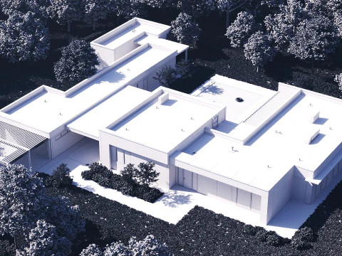 Exterior House Scene 3D Model