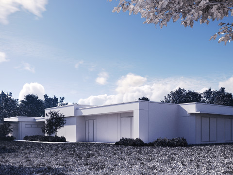 Exterior House Scene 3D Model
