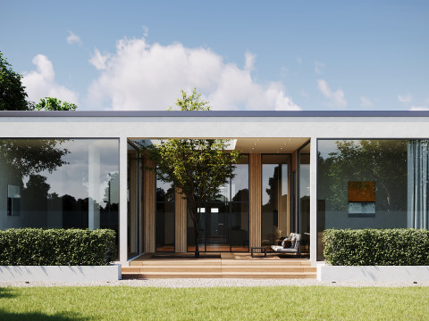 Exterior House Scene Day and Night 3D Модель