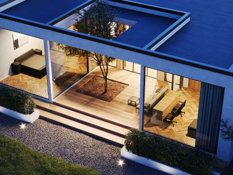 Exterior House Scene Day and Night 3D Модель