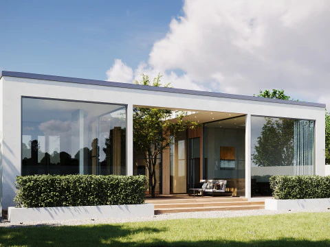 Exterior House Scene Day and Night 3D Model