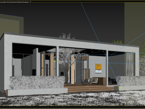 Exterior House Scene Day and Night 3D Модель