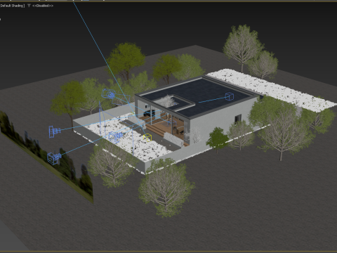 Exterior House Scene Day and Night 3D Модель