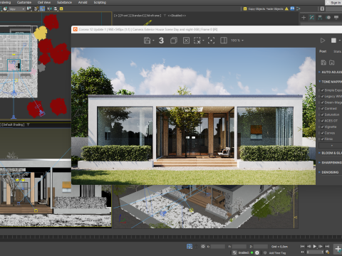Exterior House Scene Day and Night 3D Модель