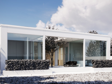 Exterior House Scene Day and Night 3D Модель