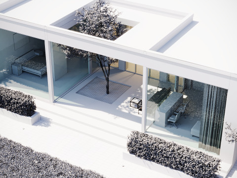 Exterior House Scene Day and Night 3D Модель