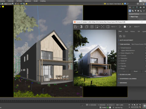 Barn House Scene 3D Model