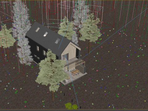 Barn House Scene 3D Model