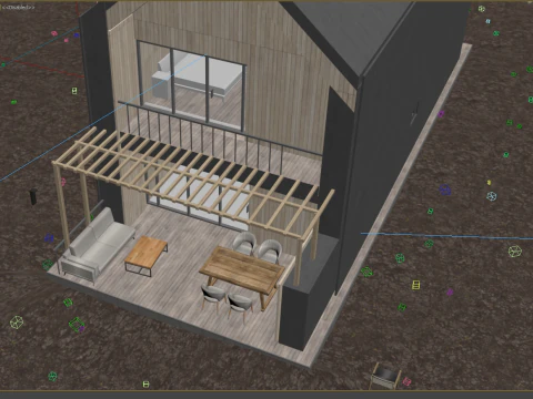 Barn House Scene 3D Model