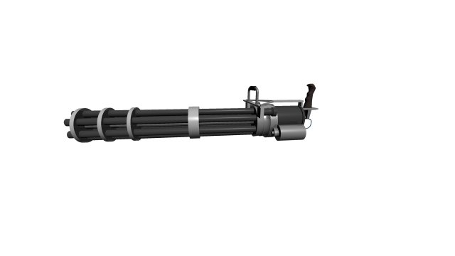 minigun 3D Model .c4d .max .obj .3ds .fbx .stl .blend 