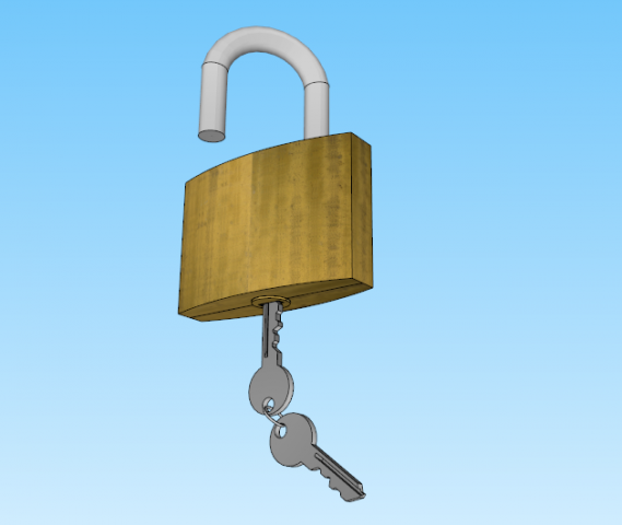padlock and keys 3D Модель .c4d .max .obj .3ds .fbx .stl .blend 