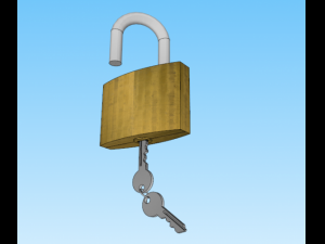padlock and keys 3D Model