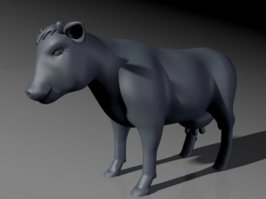 cow model with uvs Modelo 3D