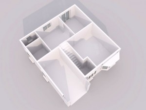 2 story brick house 3D Model