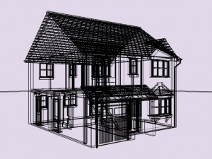 2 story brick house 3D Model