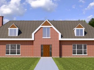 maison &agrave; 2 &eacute;tages low poly Modèle 3D