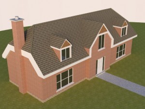 2 storey house  low poly 3D 模型