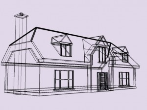 2 storey house  low poly 3D 模型