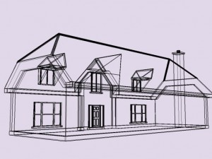 2 storey house  low poly 3D 模型